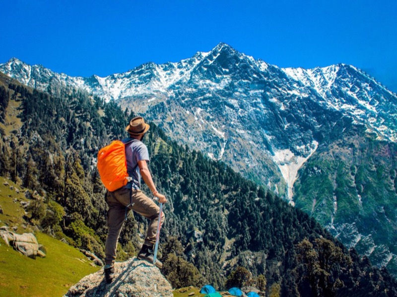Hiking and trekking outdoors